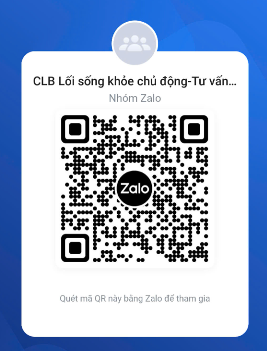 Mã QR nhóm Zalo CLB Lối sống khỏe chủ động